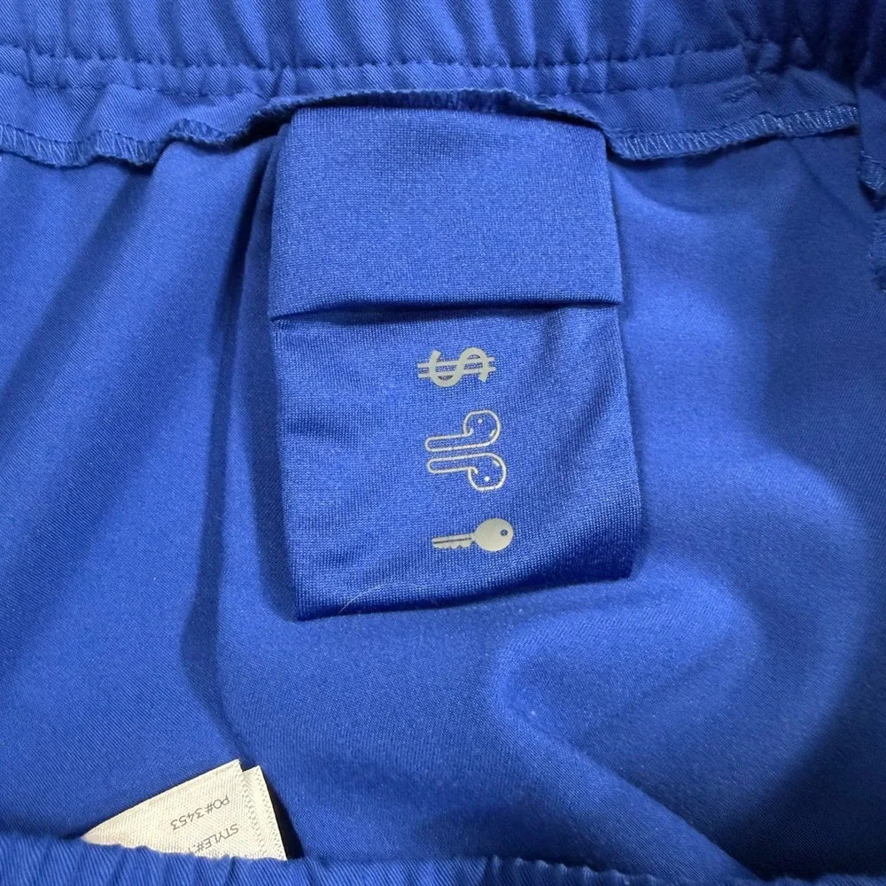 FIGS Men’s Joggers / Pants, Large Tall, Royal Blue, Neon Green Drawstring